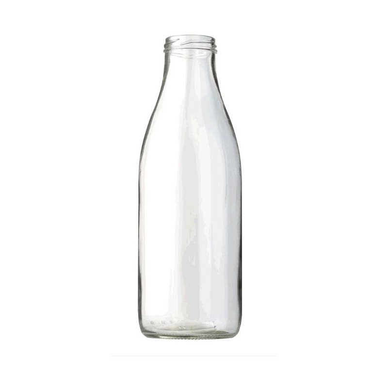 Bouteille En Verre Marron 1000ml Avec Bouchon Sécurité Enfants - Pour Liquides Alimentaires Ou Ménagers - Avec Étiquette